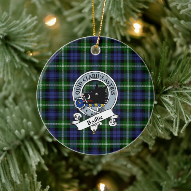 Clan Baillie Modernes Abzeichen Tartan Kariert Keramik Ornament (Baum)