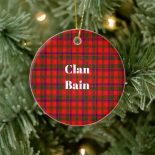 Clan Bain Tartan Keramik Ornament
