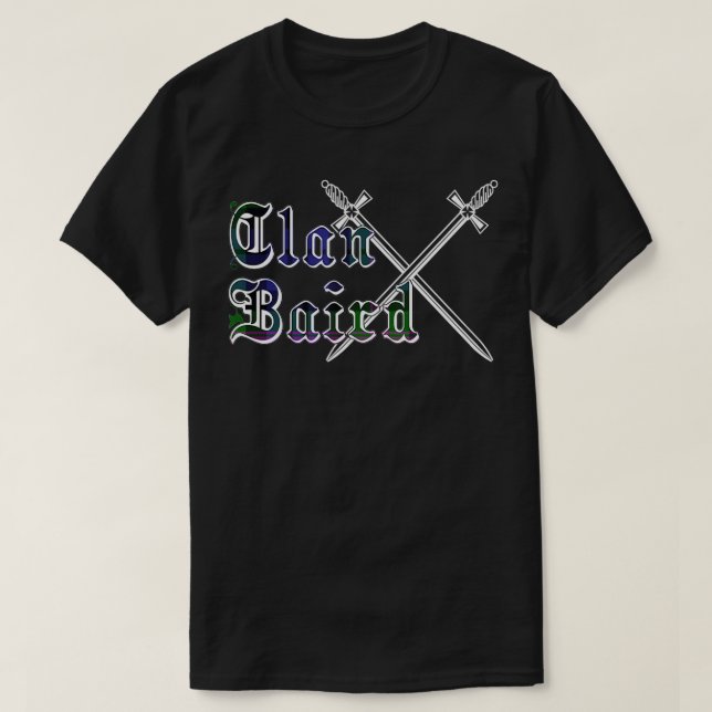 Clan Baird Familienname Nachname Scottish Tartan T-Shirt (Design vorne)