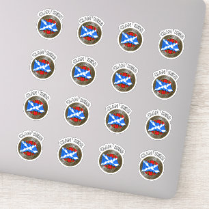 Clan Baird Tartan Knot & Flag Aufkleber