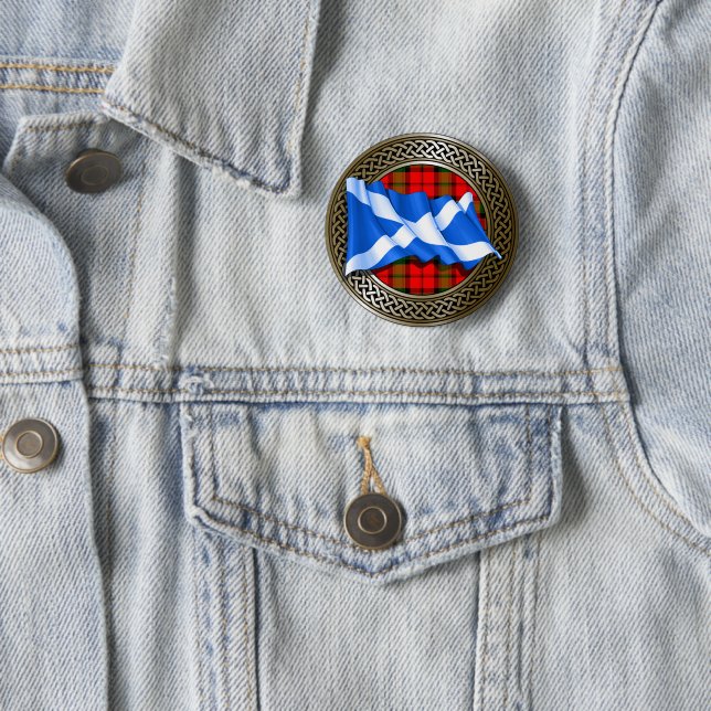 Clan Baird Tartan Knot & Flag Button (Beispiel)