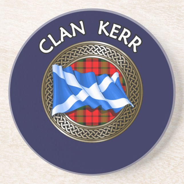 Clan Baird Tartan Knot & Flag Getränkeuntersetzer (Vorne)