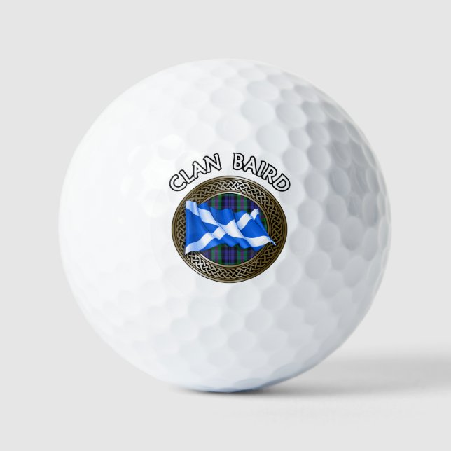 Clan Baird Tartan Knot & Flag Golfball (Vorderseite)