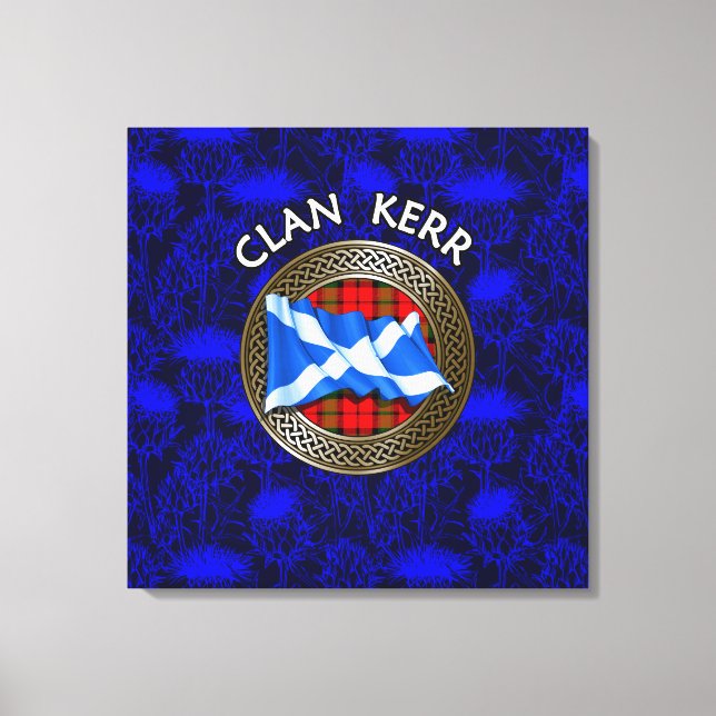 Clan Baird Tartan Knot & Flag Leinwanddruck (Vorderseite)