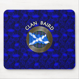 Clan Baird Tartan Knot & Flag Mousepad