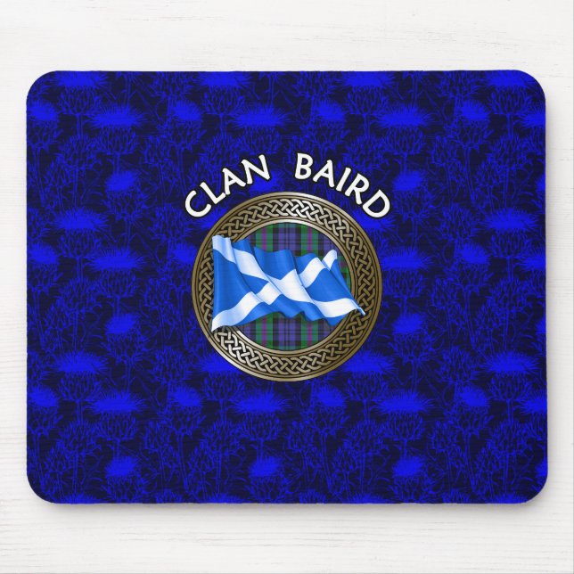 Clan Baird Tartan Knot & Flag Mousepad (Vorne)