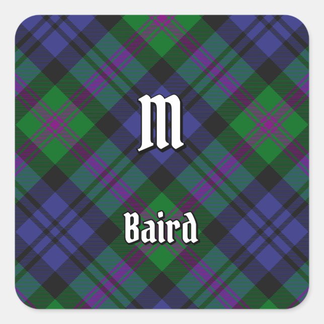 Clan Baird Tartan Quadratischer Aufkleber (Vorderseite)
