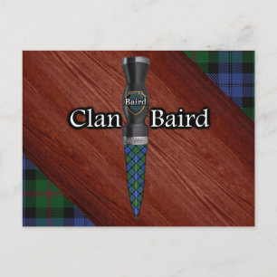 Clan Baird Tartan Sgian Dubh Klinge Postkarte