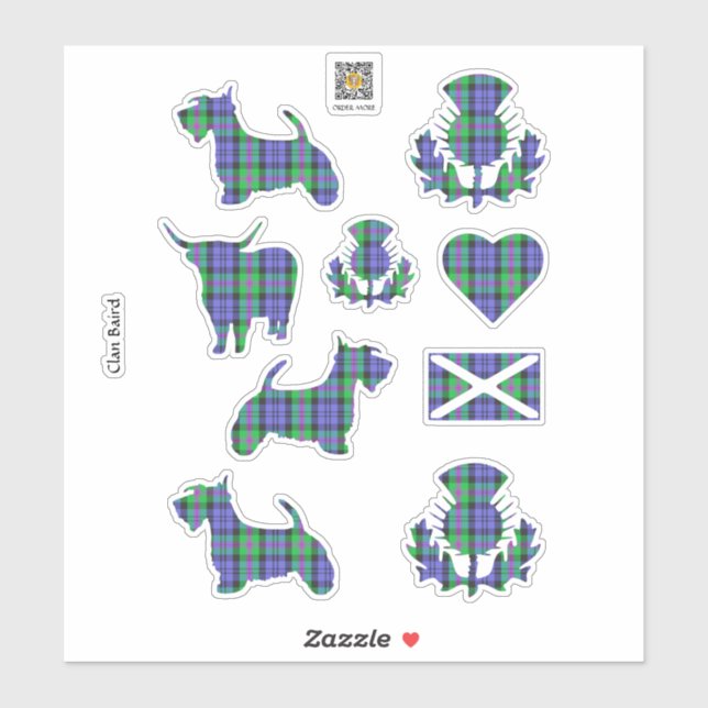 Clan Baird Tartan Sticker (Blatt)