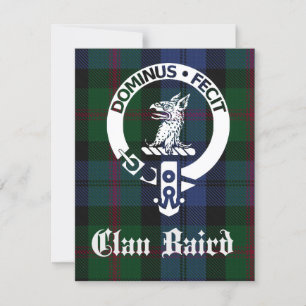 Clan Baird Wappen Tartan Greeting Karte