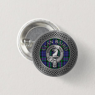 Clan Baird Wappen & Tartan Knot Button