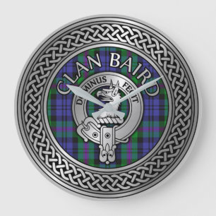 Clan Baird Wappen & Tartan Knot Große Wanduhr