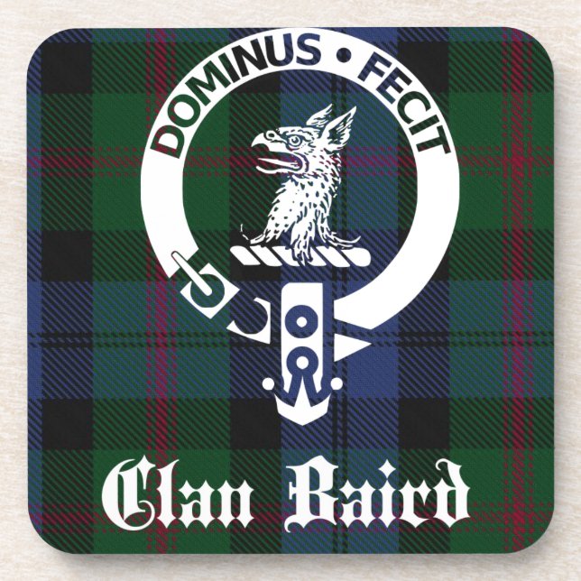Clan Baird Wappen Tartan Untersetzer (Vorderseite)