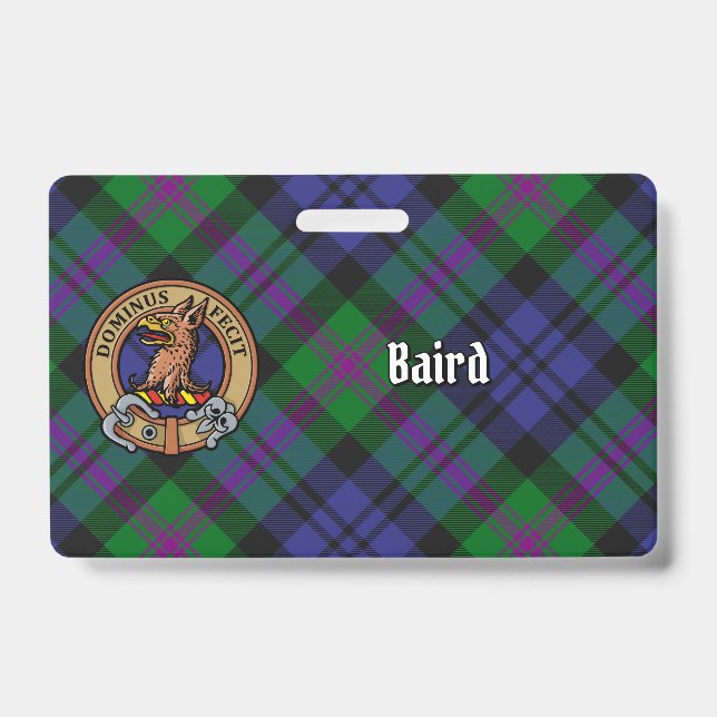 Clan Baird Wappen über Tartan Ausweis (Vorderseite)