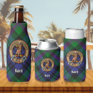 Clan Baird-Wappen über Tartan Flaschenkühler