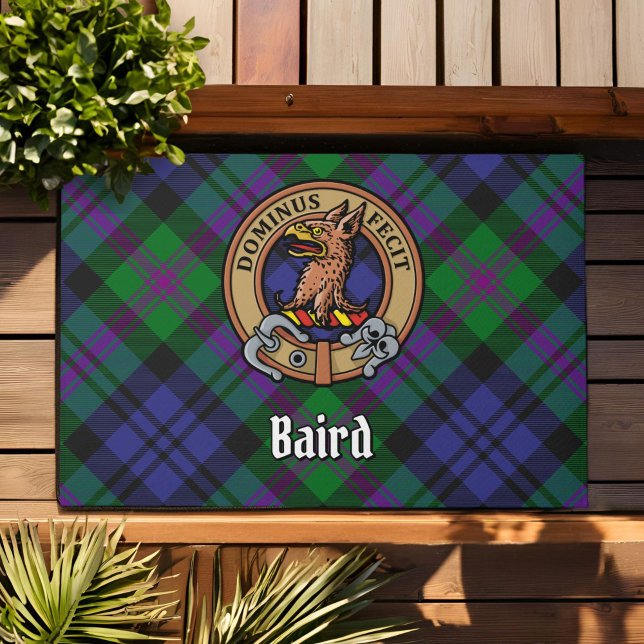 Clan Baird Wappen über Tartan Fußmatte (Von Creator hochgeladen)