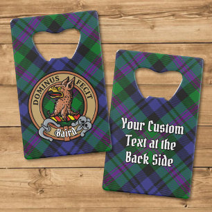 Clan Baird Wappen über Tartan Geldbeutel Flaschenöffner