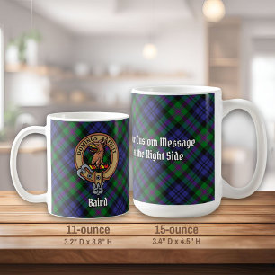 Clan Baird Wappen über Tartan Kaffeetasse