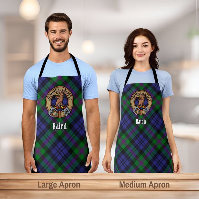 Clan Baird Wappen über Tartan Schürze (Von Creator hochgeladen)