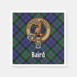 Clan Baird Wappen über Tartan Serviette