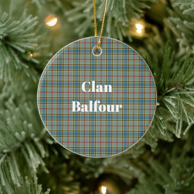 Clan Balfour Tartan Keramik Ornament (Baum)