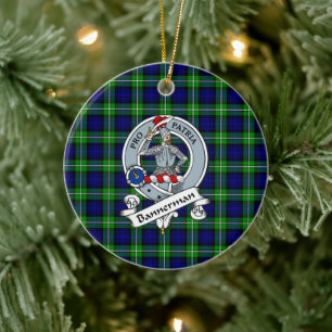 Clan Bannerman Abzeichen Tartan Kariert Keramik Ornament