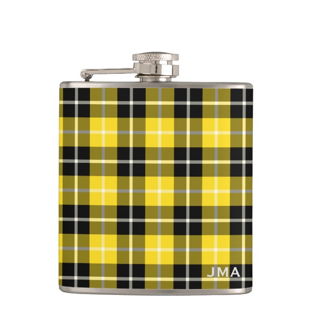 Clan Barclay Dress Tartan Mit Monogramm Flachmann (Vorderseite)