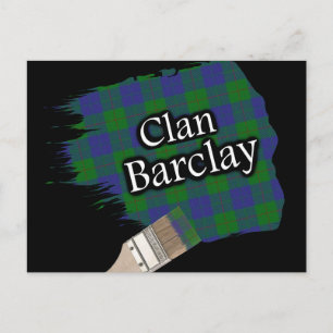 Clan Barclay Schottischer Tartan-Pinsele Postkarte