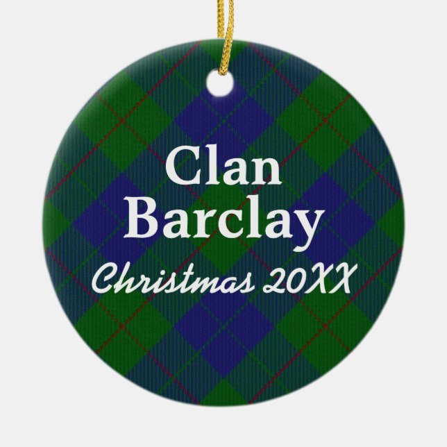 Clan Barclay Scottish Hunting Tartan Keramik Ornament (Vorne)