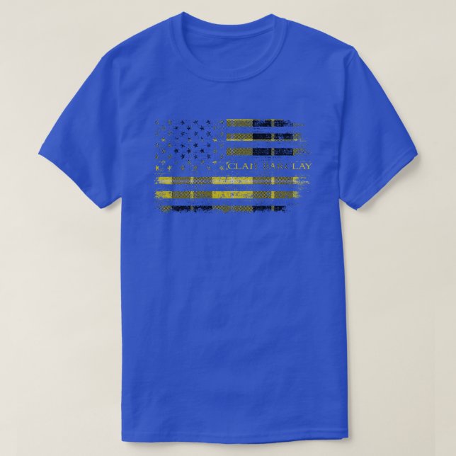 Clan Barclay Scottish tartan, USA Flaggenkilometer T-Shirt (Design vorne)