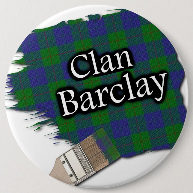 Clan Barclay Tartan Paint Brush Button (Vorderseite)