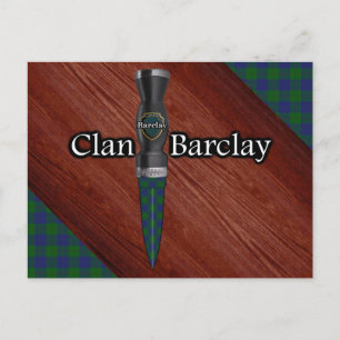 Clan Barclay Tartan Sgian Dubh Klinge Postkarte