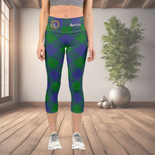 Clan Barclay-Wappen über Tartan Capri Leggings