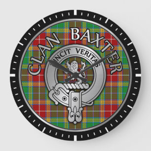 Clan Baxter Wappen & Tartan Große Wanduhr
