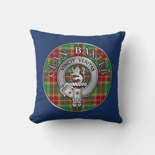 Clan Baxter Wappen & Tartan Kissen