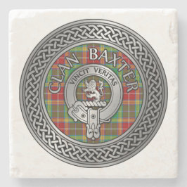 Clan Baxter Wappen & Tartan Knot Steinuntersetzer