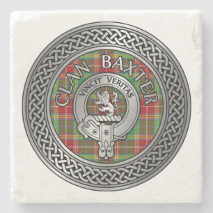 Clan Baxter Wappen & Tartan Knot Steinuntersetzer