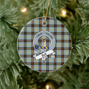 Clan Bell Abzeichen Tartan Kariert Keramik Ornament