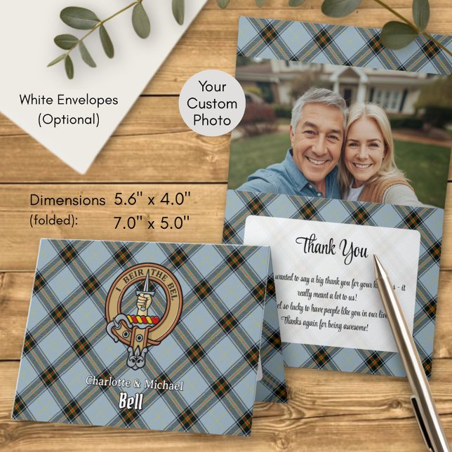 Clan Bell Crest over Tartan Einladung (Von Creator hochgeladen)