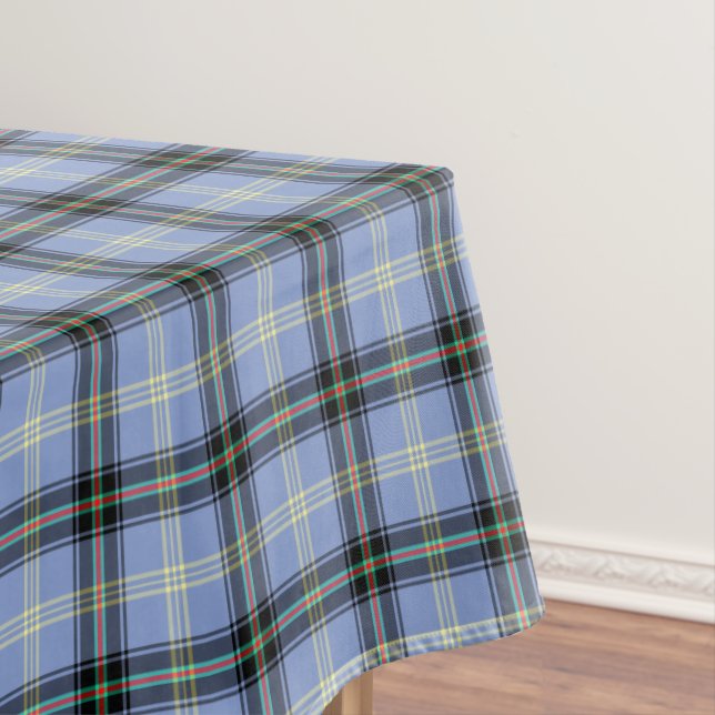 Clan Bell Light Blue und Black Scottish Tartan Tischdecke (Beispiel)