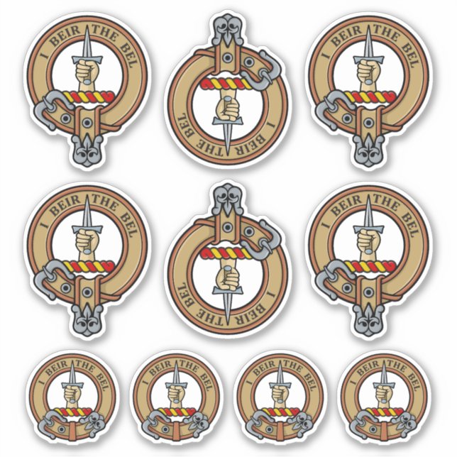 Clan Bell Wappen Sticker Set (Vorderseite)