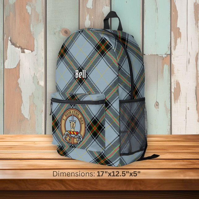 Clan Bell Wappen über Tartan Bedruckter Rucksack (Von Creator hochgeladen)