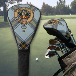 Clan Bell Wappen über Tartan Golf Headcover