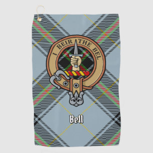 Clan Bell Wappen über Tartan Golfhandtuch