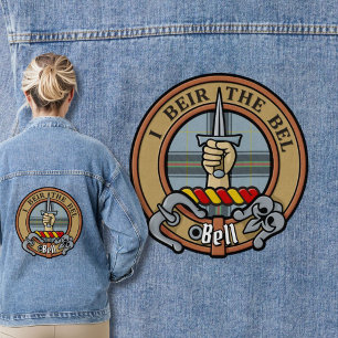 Clan Bell Wappen über Tartan Jeansjacke