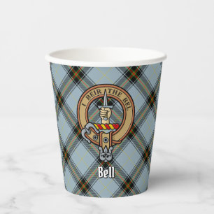 Clan Bell Wappen über Tartan Pappbecher