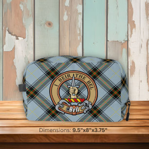 Clan Bell Wappen über Tartan Waschbeutel