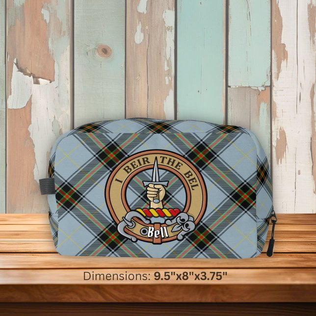 Clan Bell Wappen über Tartan Waschbeutel (Von Creator hochgeladen)