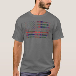 Clan Belshes Scottish tartan US Flaggenkilometer S T-Shirt