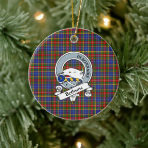 Clan Bethune Abzeichen Tartan Kariert Keramik Ornament